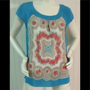 Anthropologie blouse Moulinette Souers brand 100% silk Small